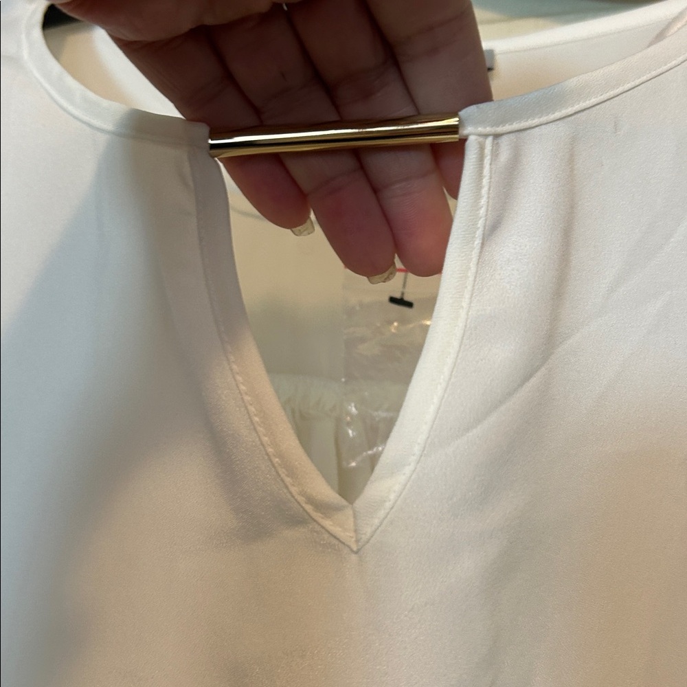 Larry Levine White Blouse Top Size 2X - Picture 6 of 8